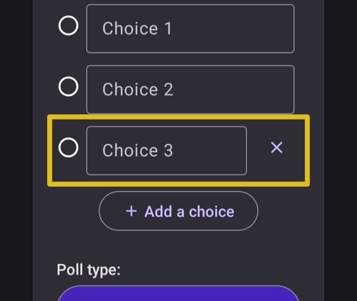 Added choice in poll